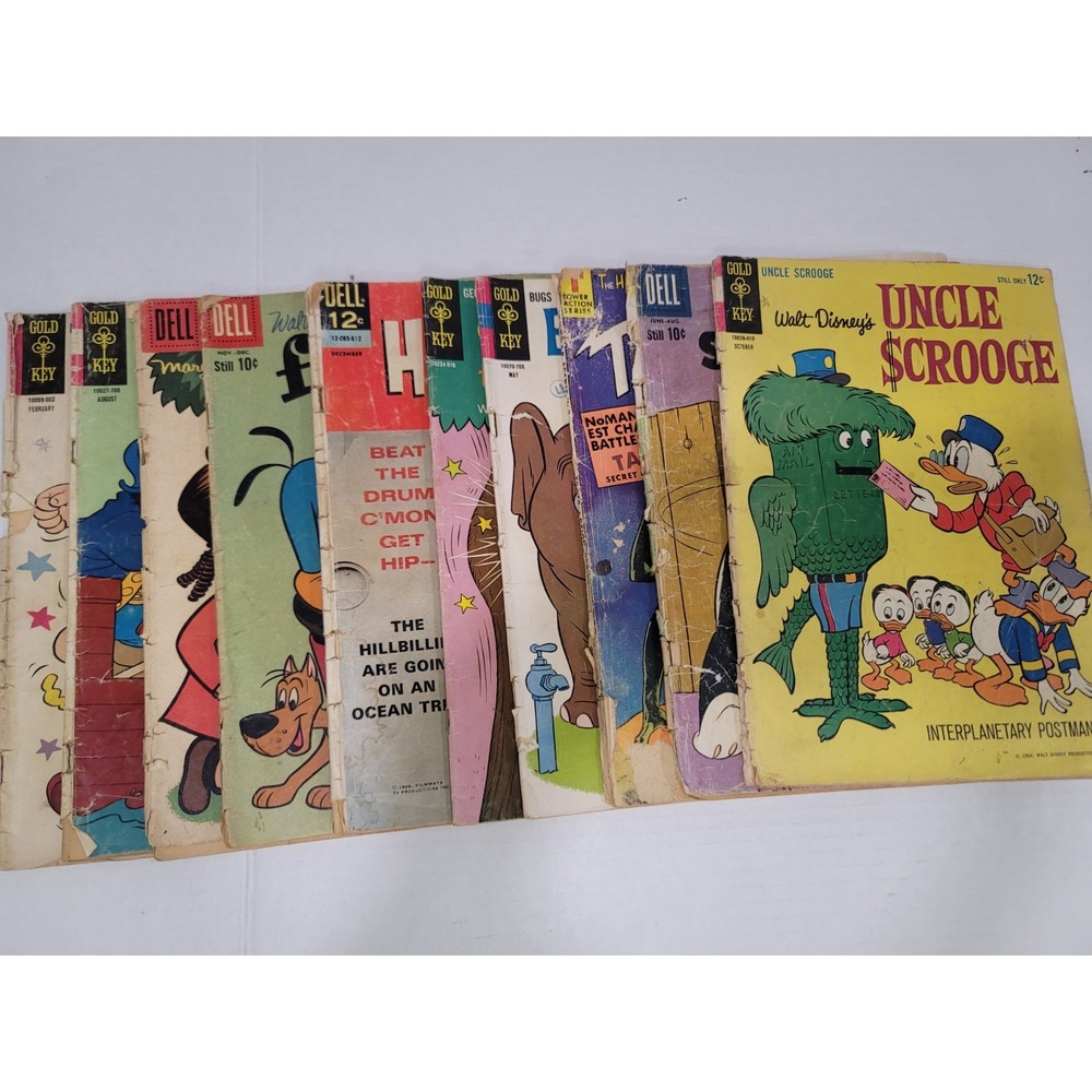 Gold key comics lot of 10 uncle scrooge, Thunder agents, Bugs Bunny and more